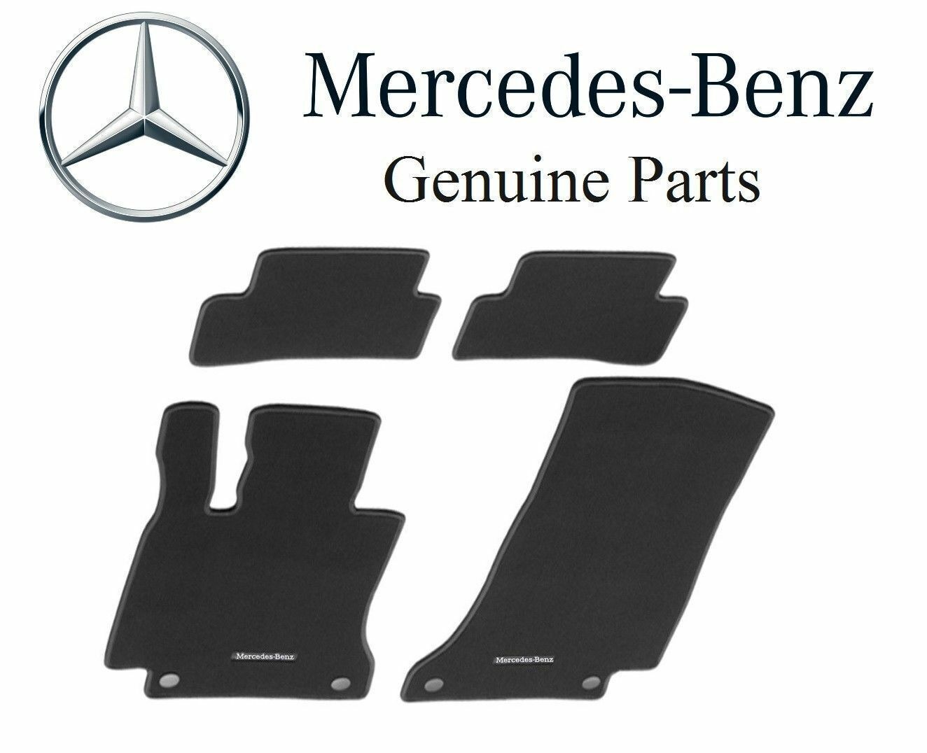 Genuine Mercedes Carpeted Floor Mats E-Class Sedan (10-16) Black Set (x4) OEM