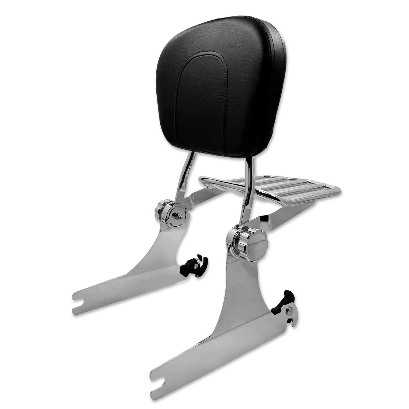 Adjustable Detachable Backrest Sissy Bar Luggage rack For Harley Dyna 02-19 Chro