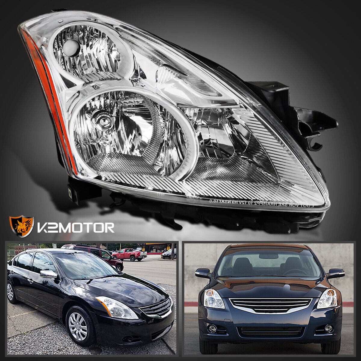 Passenger Side Right Fits 2010-2012 Altima 4Dr Sedan Headlight Halogen Lamp