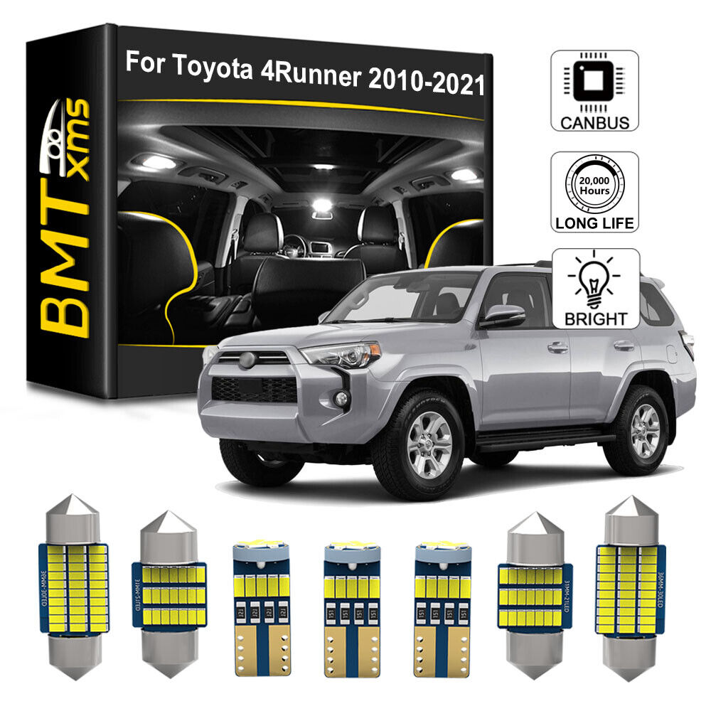 18 Bulbs White Lights Interior LED Package Kit for Toyota 4Runner 2010-2023