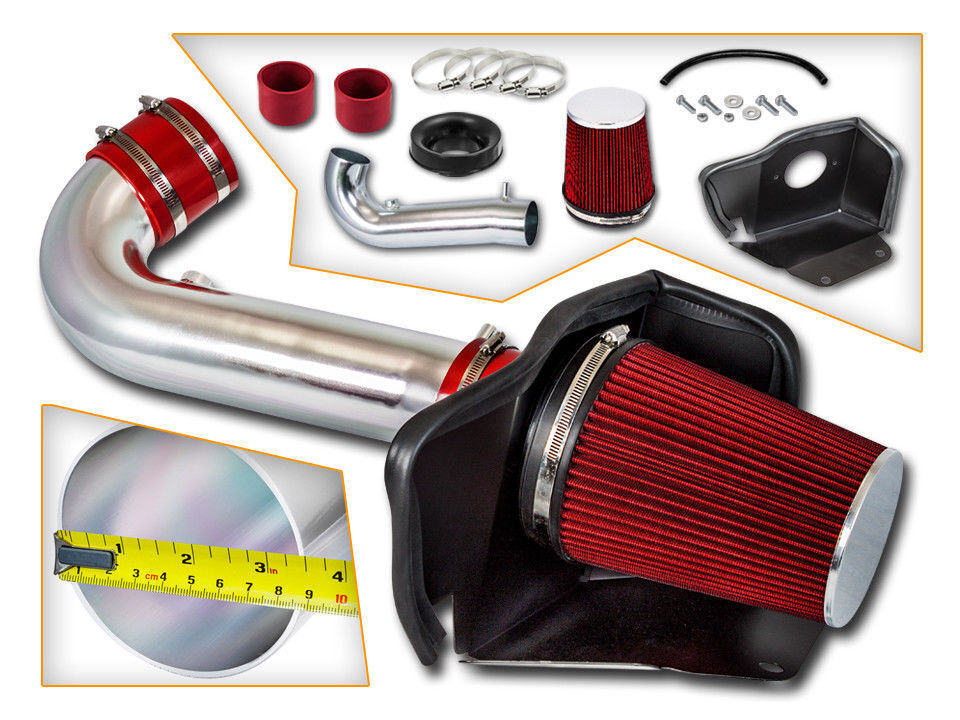 Heat Shield Cold Air Intake System Red Filter For 11-15 Cherokee 5.7L V8