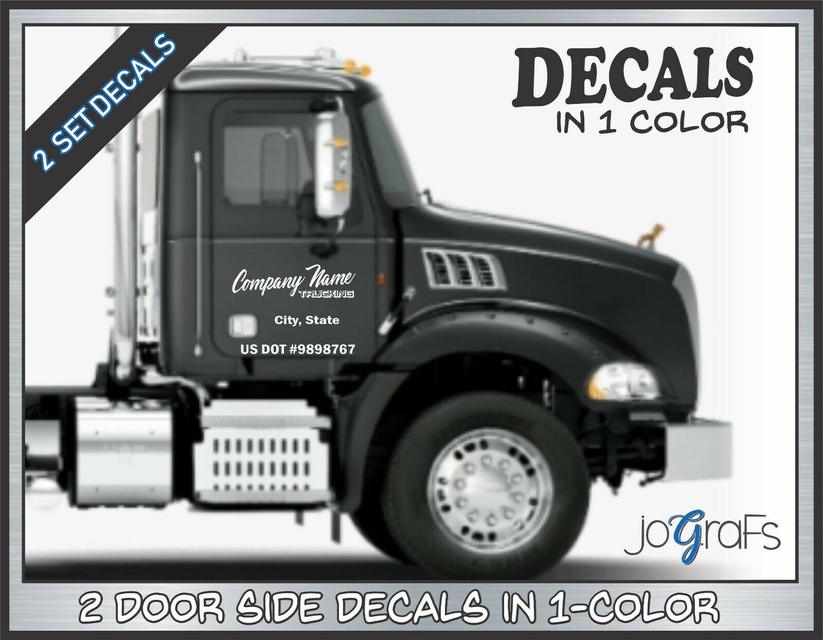 Semi Truck Lettering / Company / Business Name Vinyl / Doors Signs 1 Color