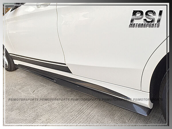 PM Style Carbon Fiber Side Skirts Lip For 2015-2018 M-Benz W205 C63 AMG Only
