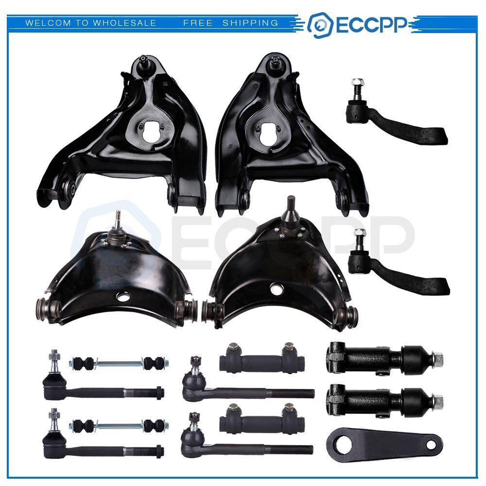 17pcs For 1996-02 Chevy Express 1500 2WD Front Upper Lower Control Arms Tie Rods