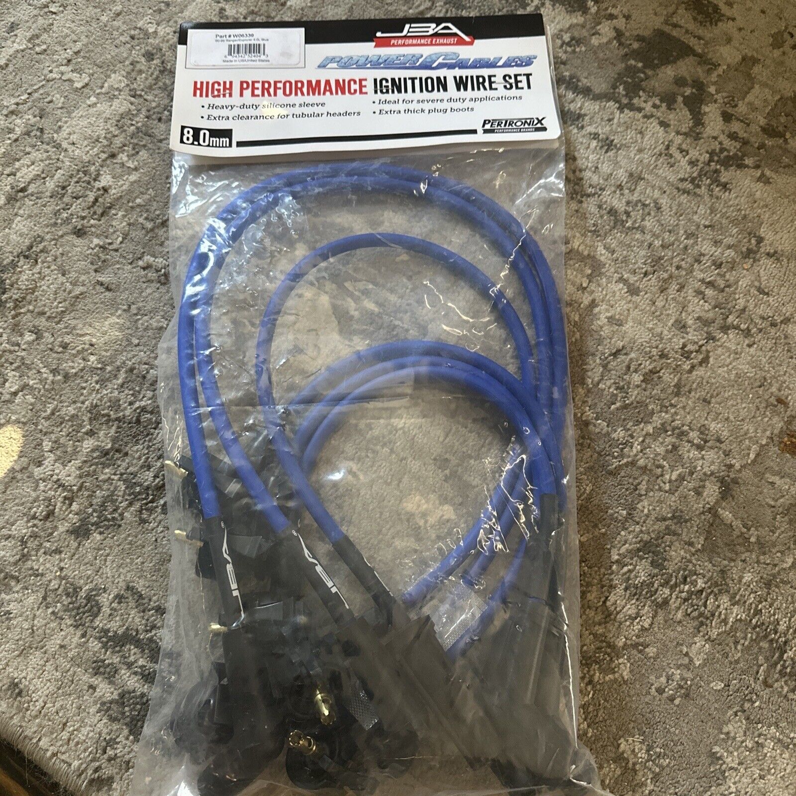 JBA W06339 PowerCables Spark Plug Wires 90-96 Ranger/Explorer 4.0L Blue