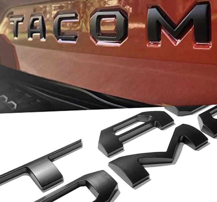3D Black Badges Tailgate Insert Letters For 2014-2023 2024 TACOMA Emblem Rear