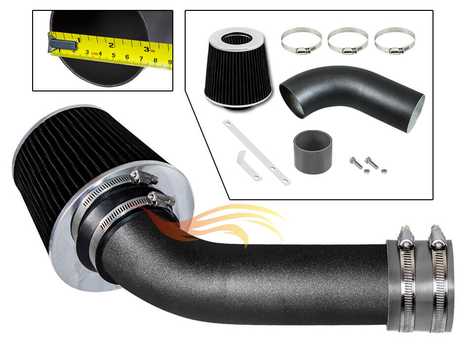 BCP RW GREY For 03-04 Saturn Ion 2.2 DOHC EcoTec Air Intake Induction Kit+Filter
