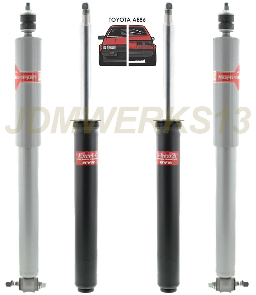 KYB 4 SHOCKS 2 Front Excel & 2 Rear Monotube HD for TOYOTA STARLET 81 - 84 KP61