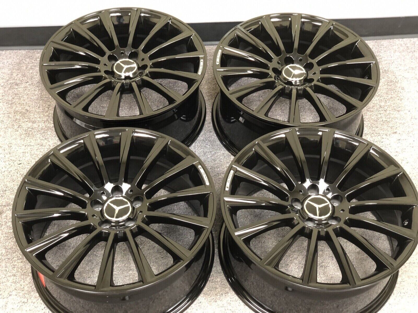 19” MERCEDES BENZ S STYLE GLOSS BLACK RIMS WHEELS TIRES S CLASS S430 S550 S580