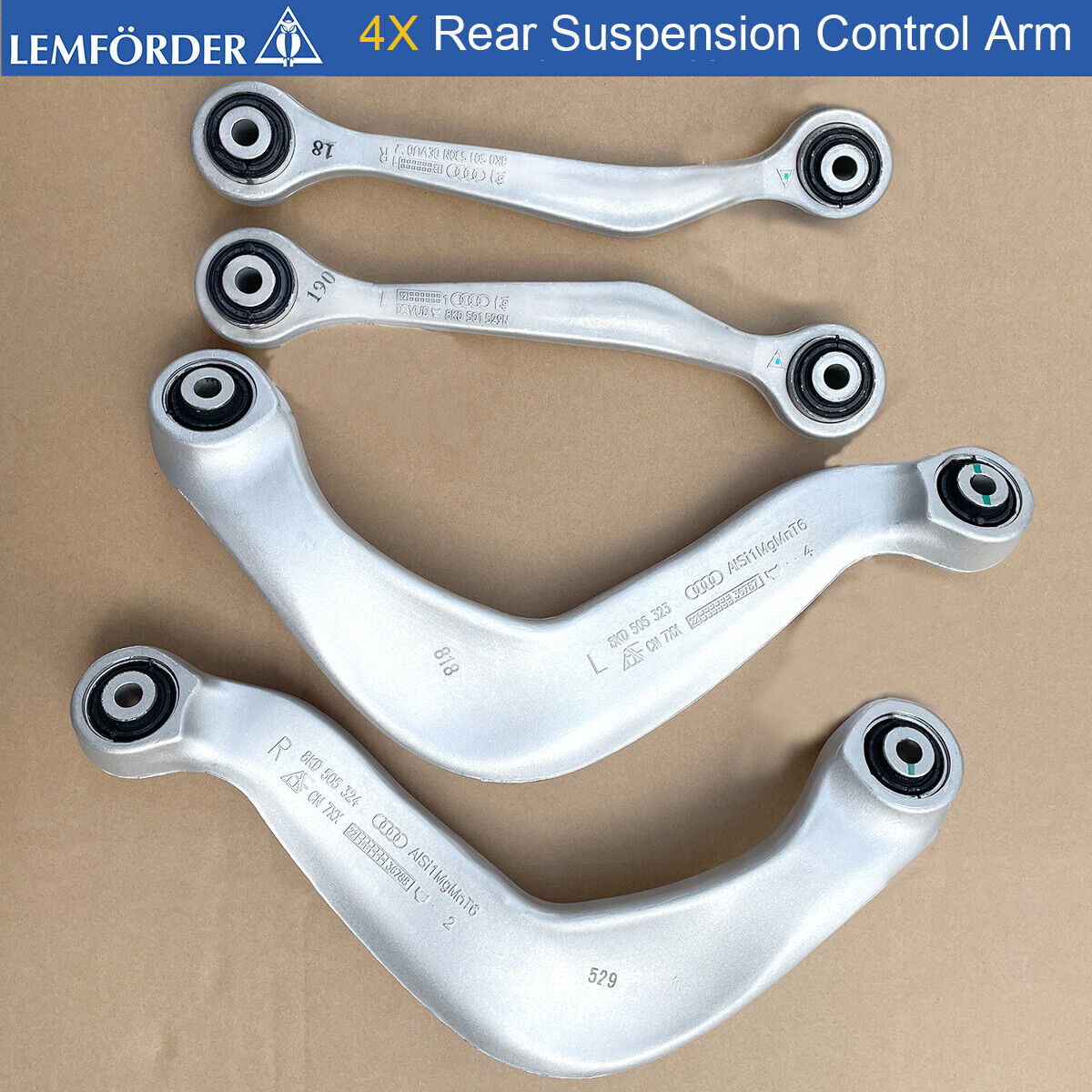 4X Lemforder Rear Suspension Control Arm Kit OE for Audi A4 S4 A5 S5 Q5 B8