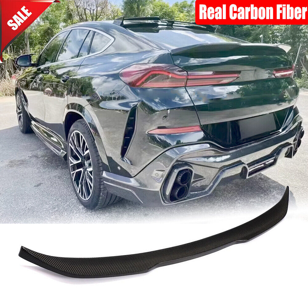 Fit For BMW X6 G06 X6M 2020-2023 Real Carbon Fiber Rear Trunk Lip Spoiler Wing