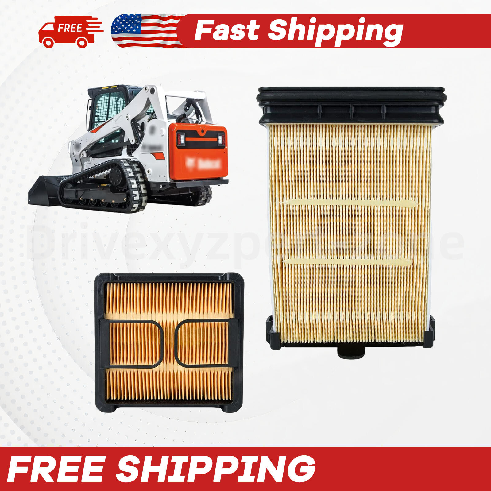 7286322 7221934 Air Filter Kit Compatible With Bobcat S570 S590 S650 T590 T630