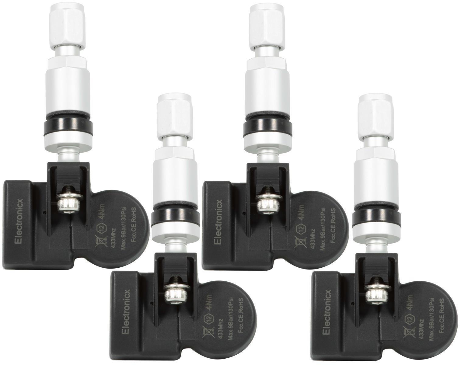 4 tire pressure sensors TPMS sensors metal valve silver for Bugatti Chiron 01.20