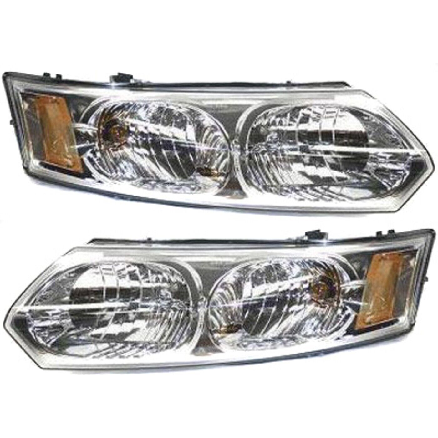 Headlight Set For 2003-2007 Saturn Ion Driver and Passenger Side with Bulb Sedan