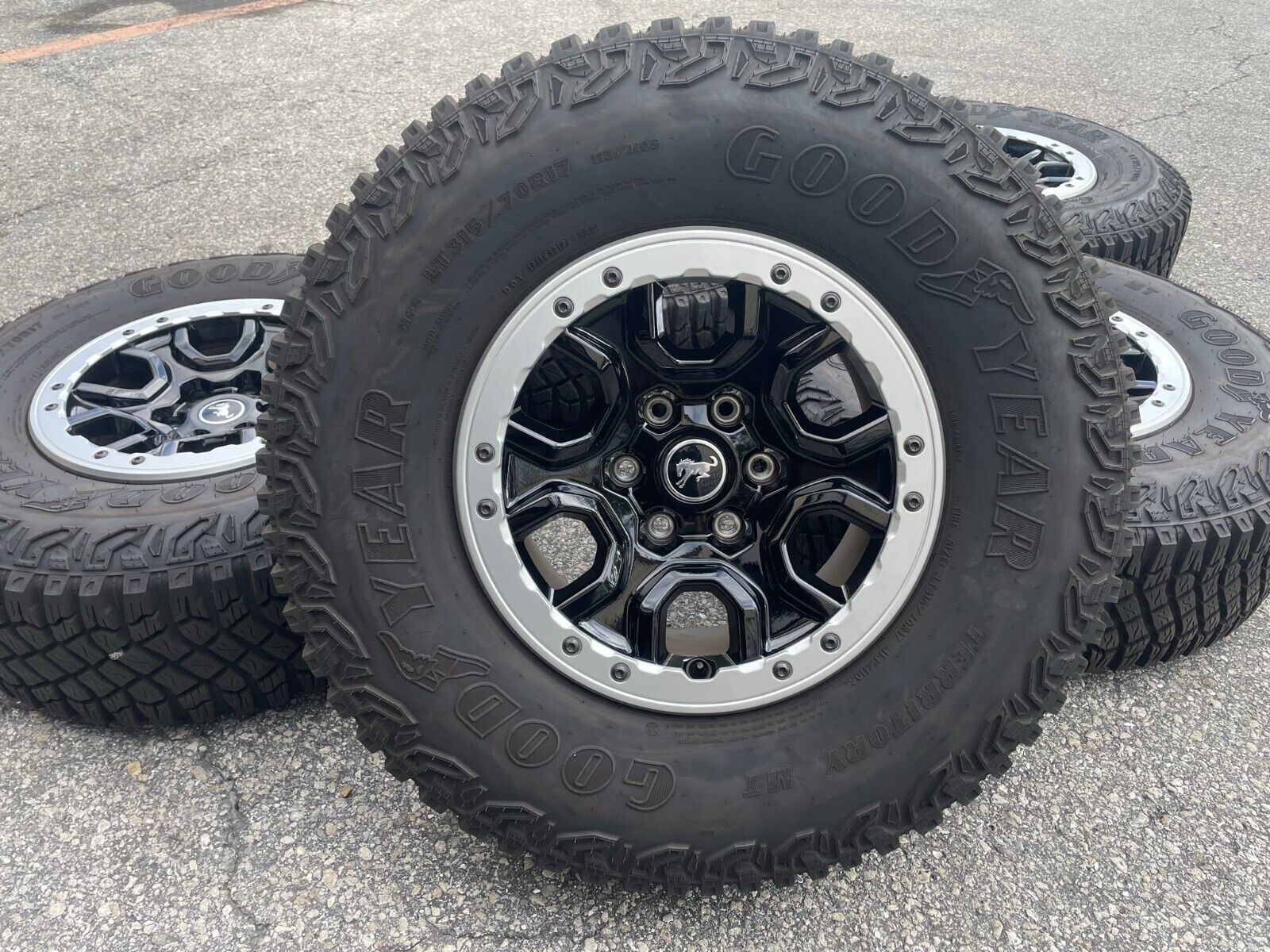 17” Gloss Black Factory  Ford Bronco Sasquatch OEM Wheels Rims Tires 2023 2022