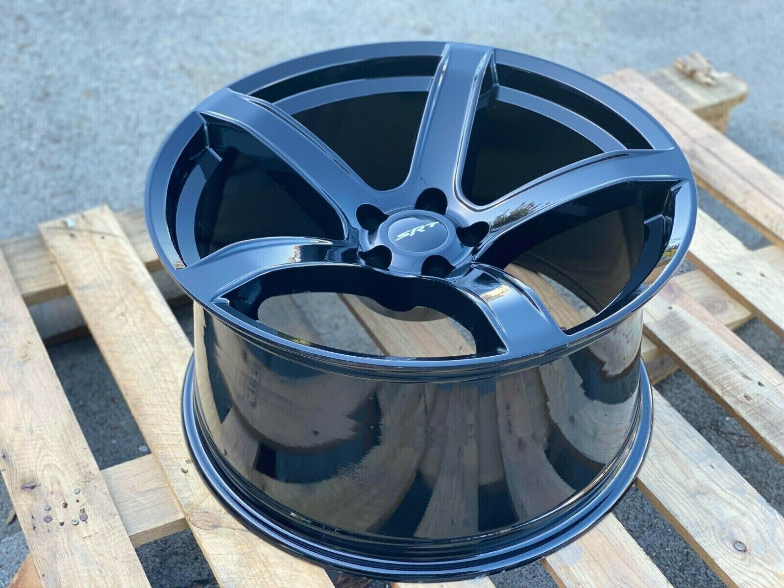 (4) 20x11 +0 Gloss Black SRT Wheels Rims Challenger Charger Hellcat Widebody