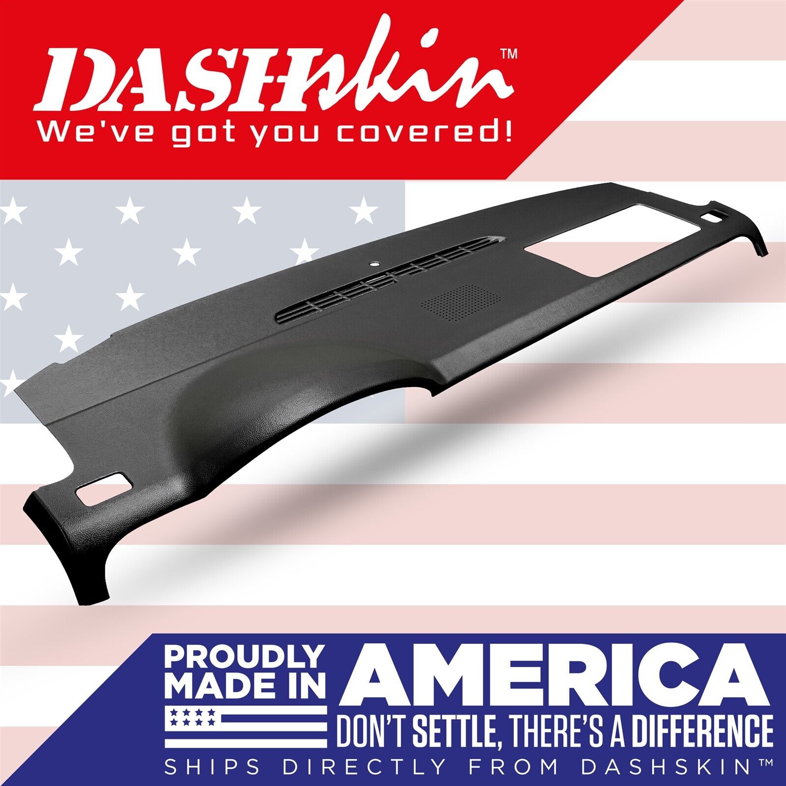 DashSkin Molded Dash Cover for 07-14 GM SUVs w/Center Speaker in Ebony Black