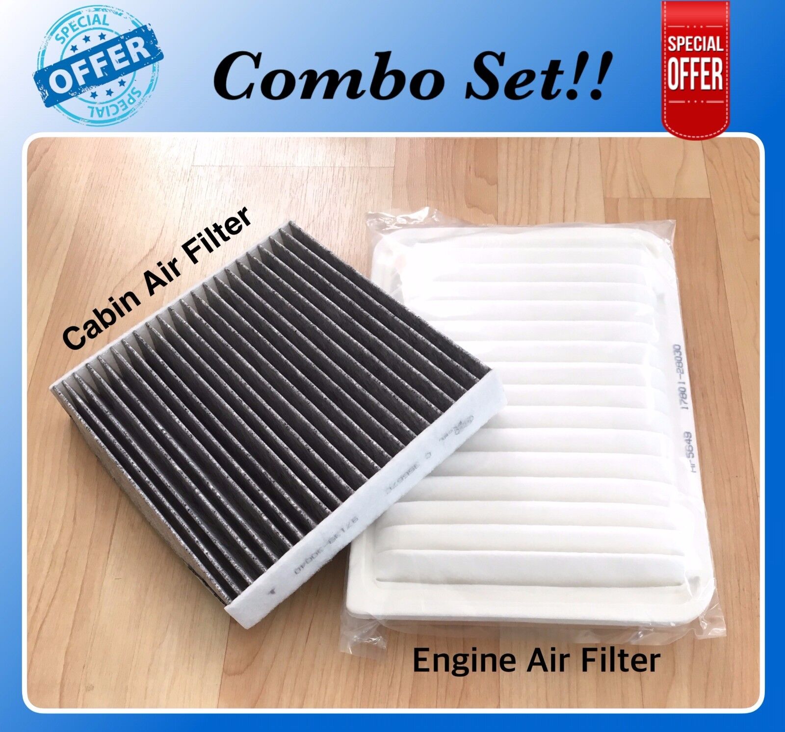 Engine & CARBONIZED Cabin Air Filter For CAMRY VENZA 4cyl 07-17 A5649 C35667