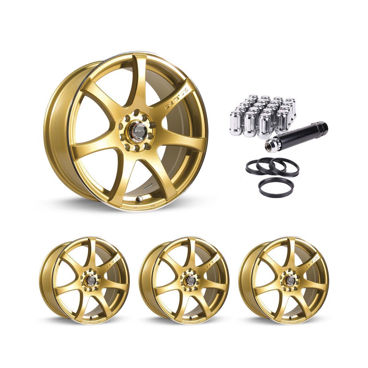 Wheel Rims Set with Chrome Lug Nuts Kit for 92-96 Mazda MX-3 P814350 15 inch
