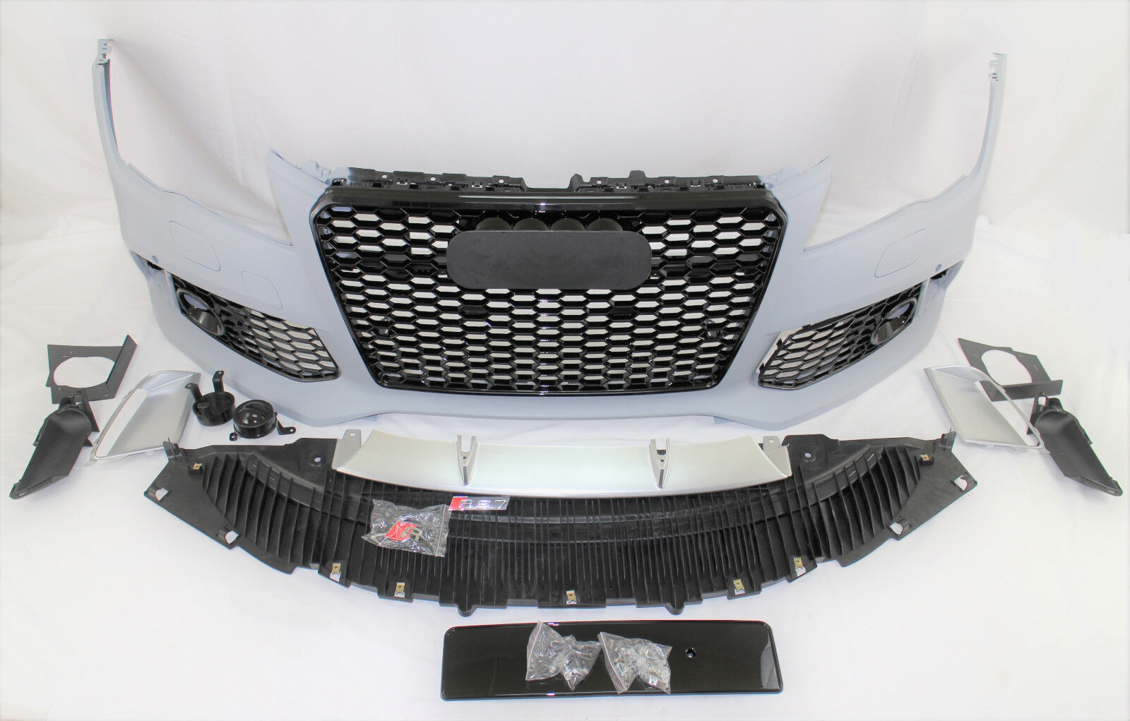  RS7 style front bumper cover  grille lower spoiler set fits 2012-15 A7 S7 C7.0