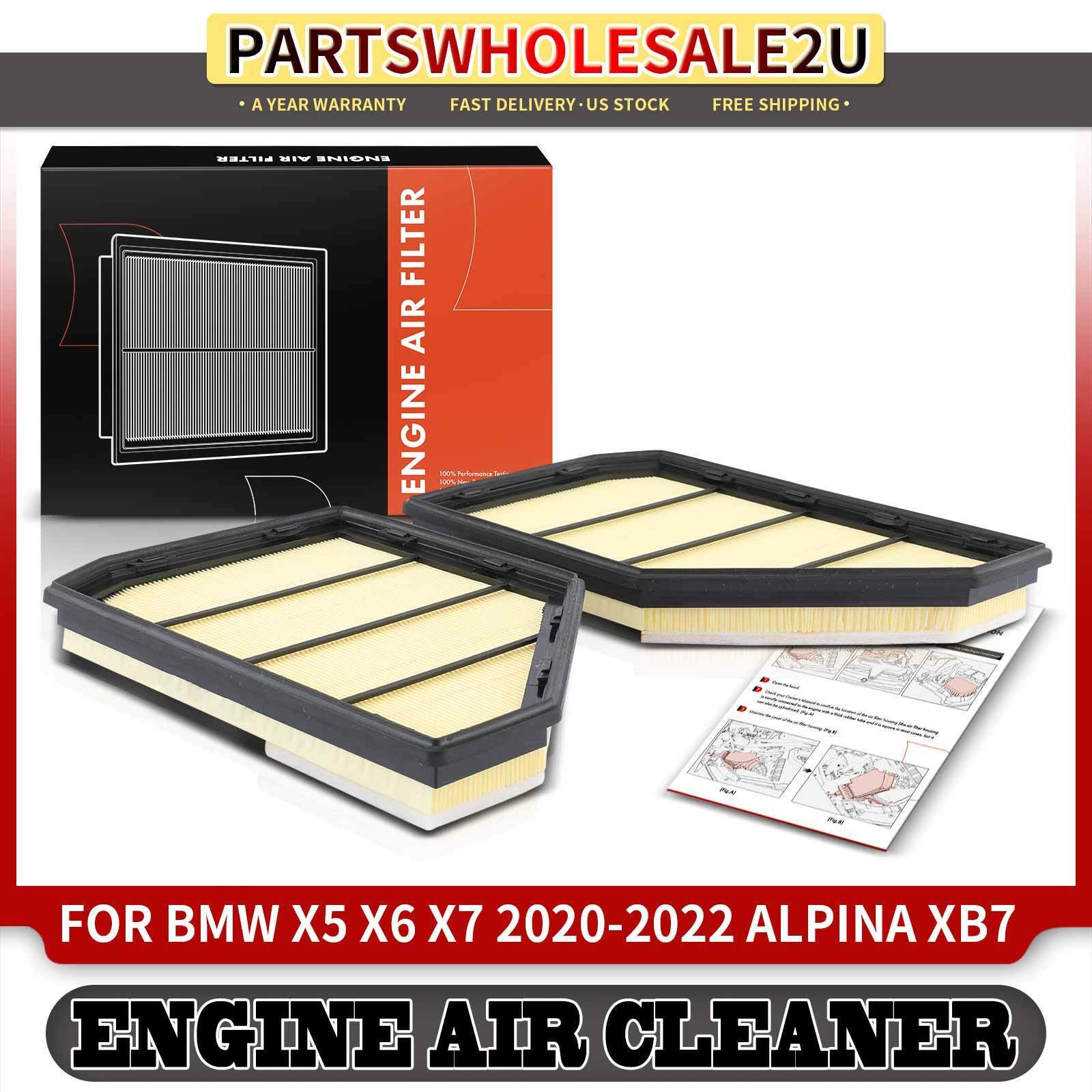 2x Engine Air Filter for BMW X5 X6 X7 20-22 Alpina XB7 21-22 V8 4.4L 13718482641