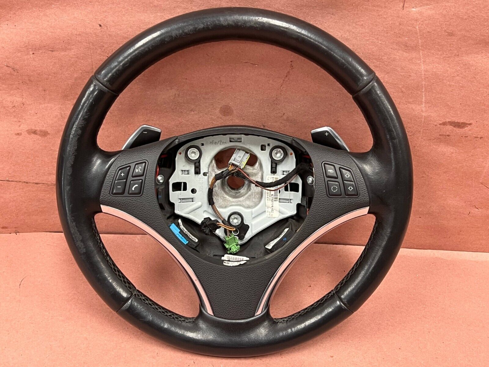 BMW E90 335XI 325I E88 Steering Wheel Sport Leather Paddle Shift 110K Miles OEM