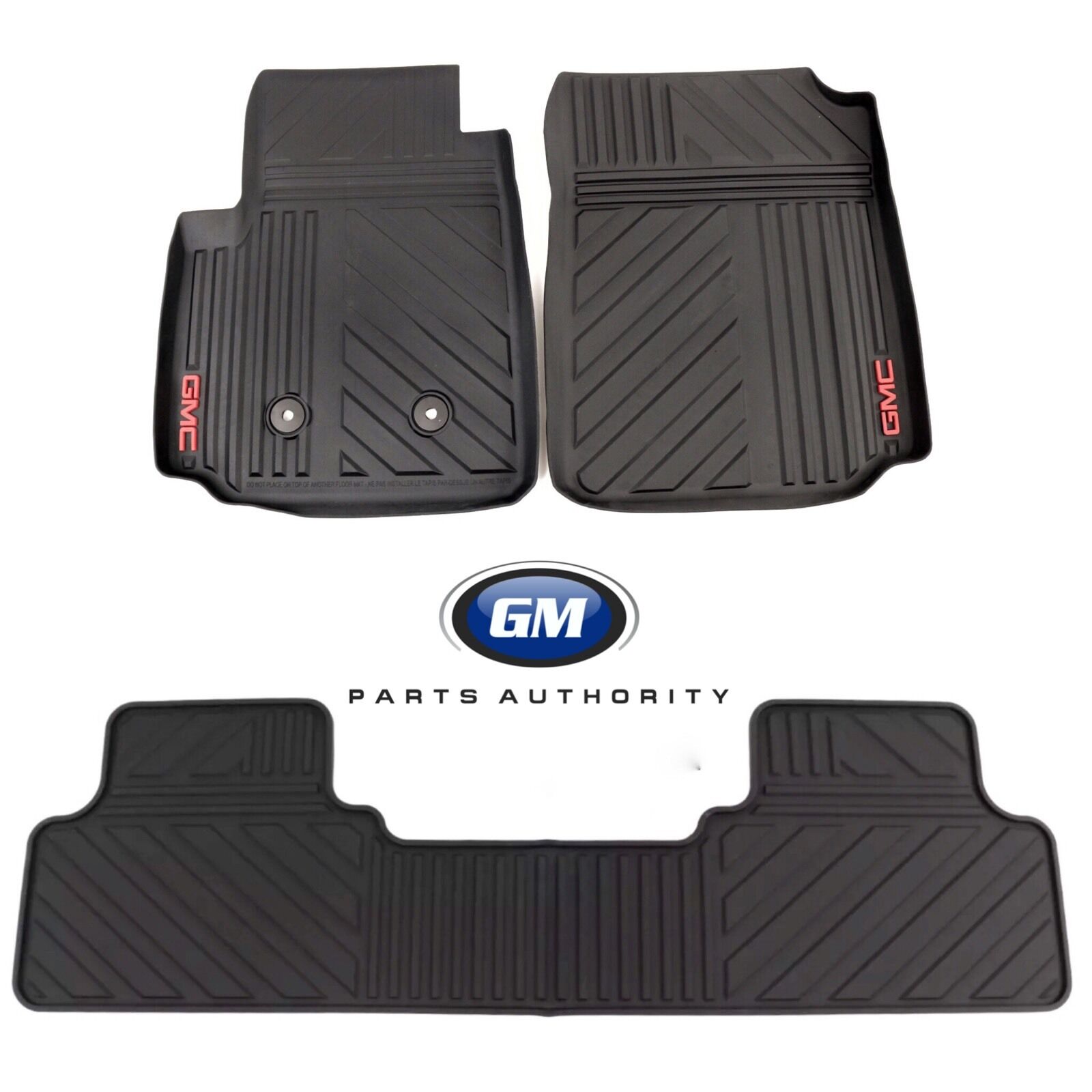 2015-2022 GMC Canyon Crew Cab All Weather Front & Rear Floor Mats Black OEM GM