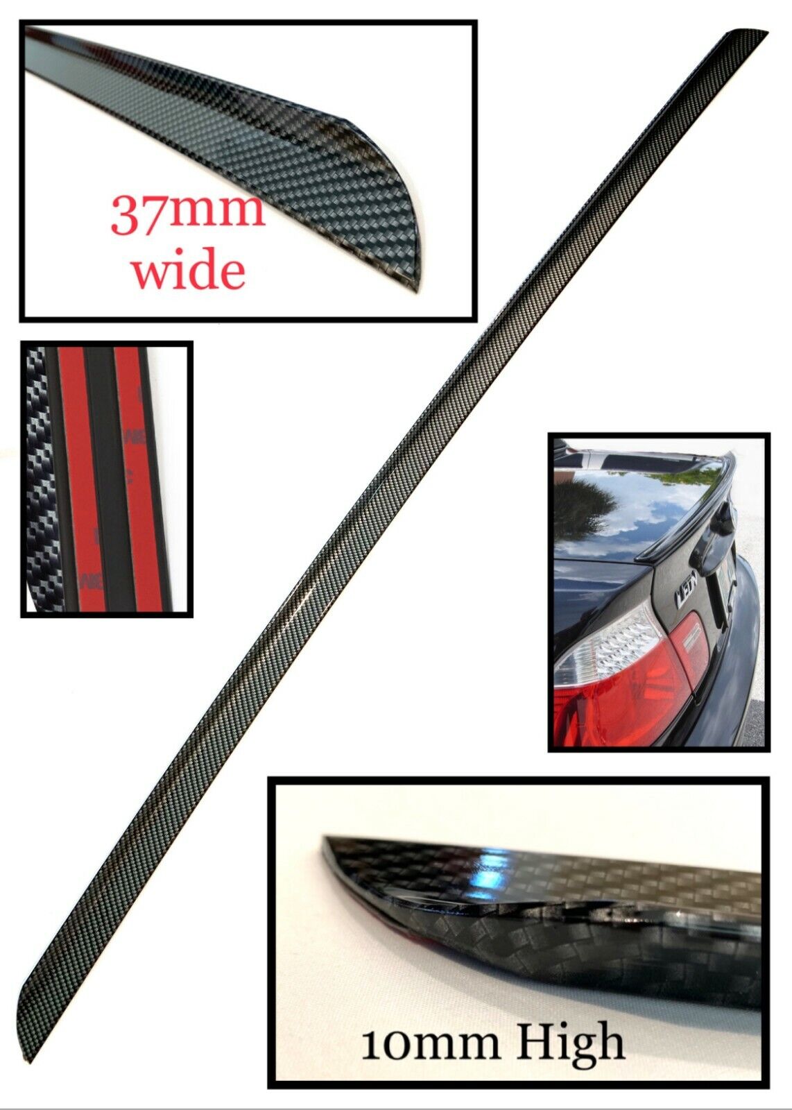 DTM Flex Carbon Fiber dip print trunk lip spoiler wing Fits 90-99 E31 840i 850i