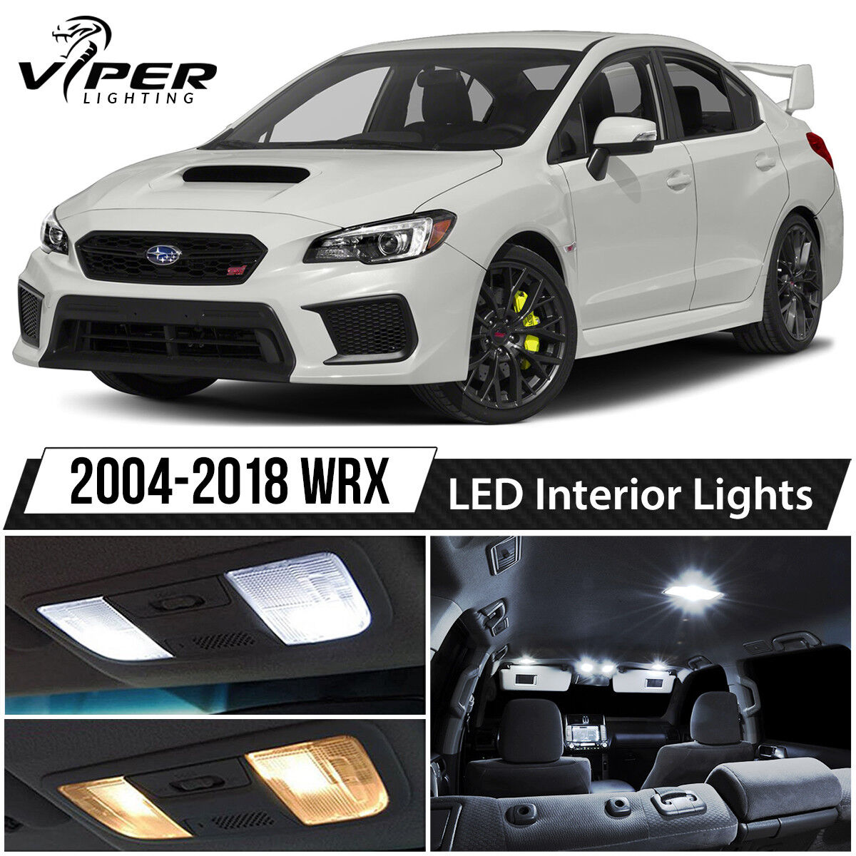 White LED Interior Lights Package Kit for 2004-2018 Subaru Impreza WRX STI