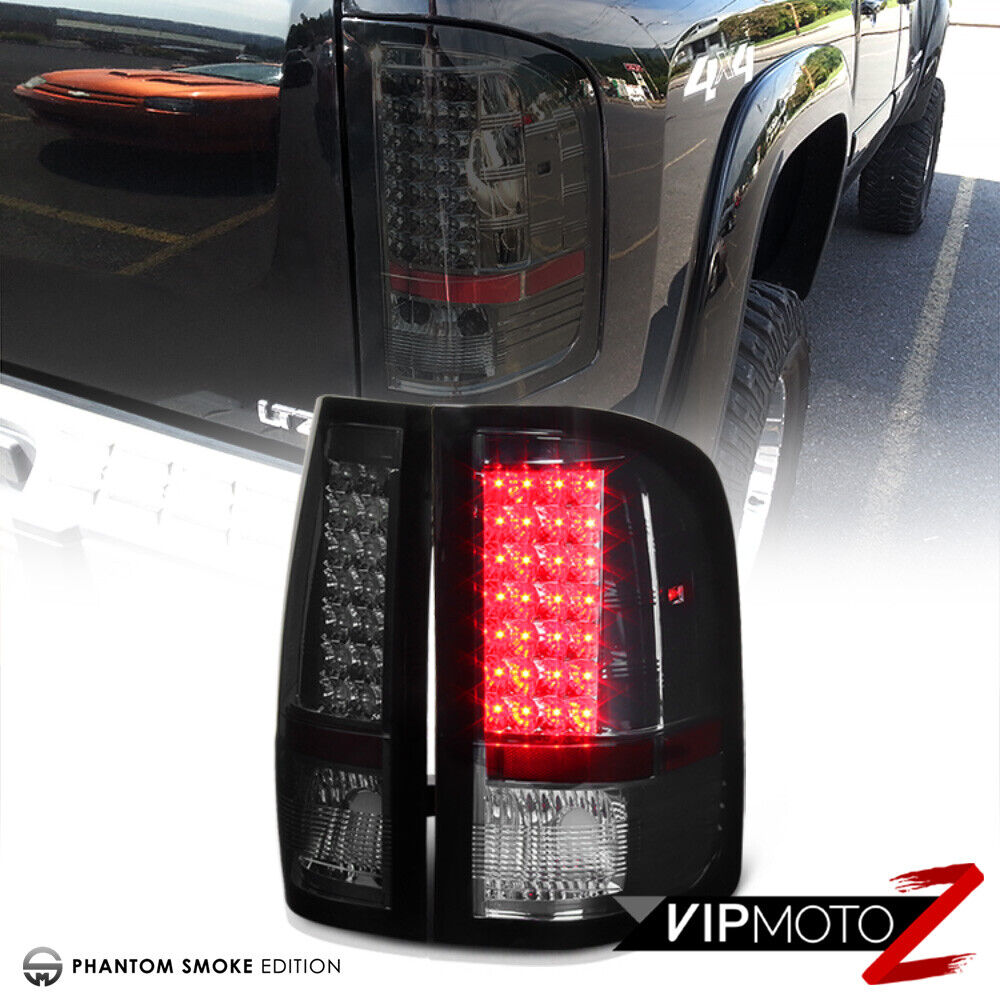 {Phantom Smoke} 07-13 Chevy Silverado LED Tail Light Brake Signal Lamp L+R Pair