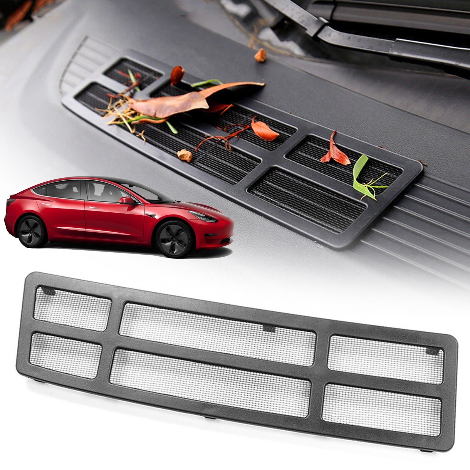 Air Flow Intake Vent Grille Protection Inlet Cover Leaf Guard for Tesla Model 3 