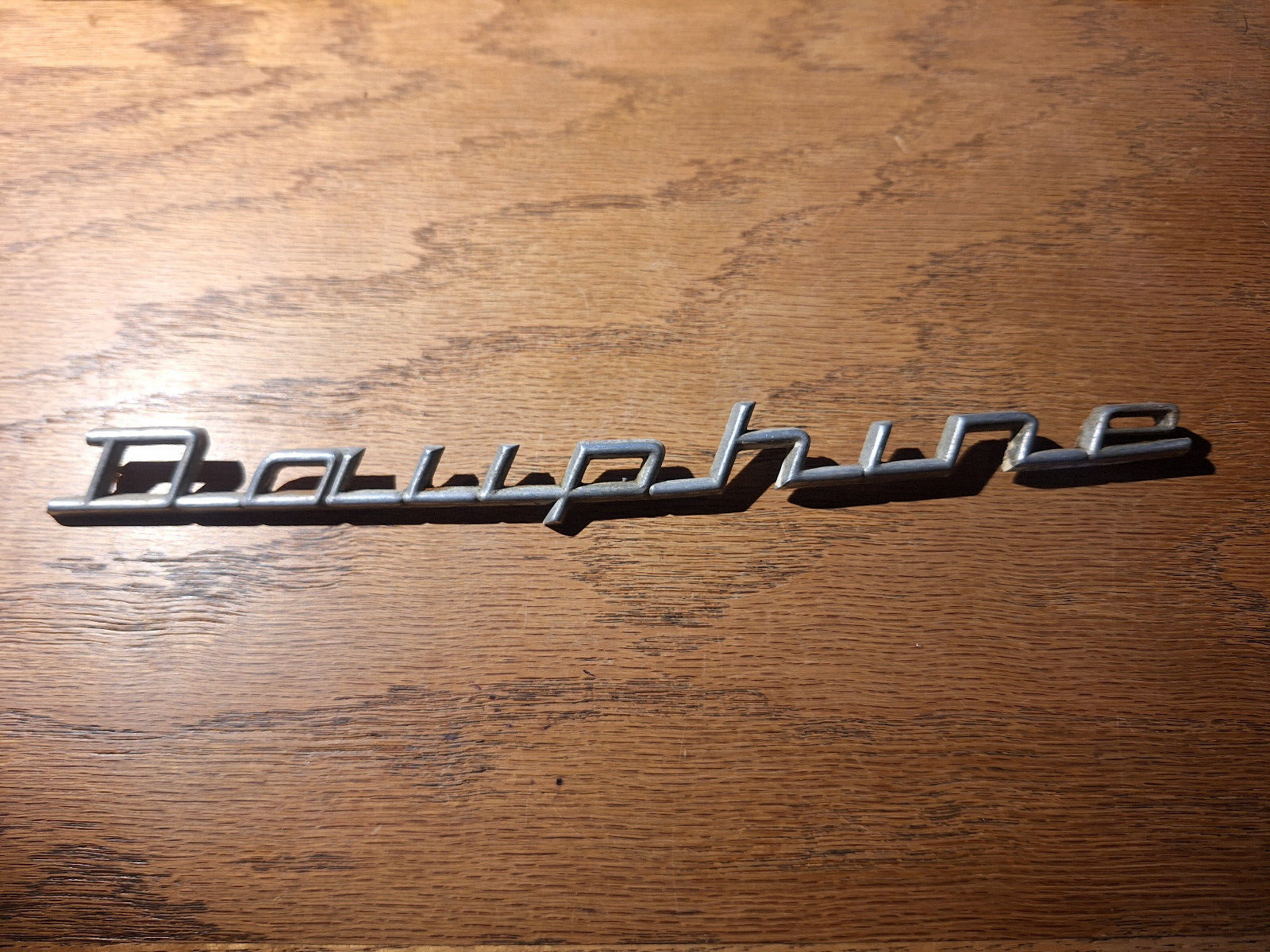 Renault Dauphine Script Metal Emblem