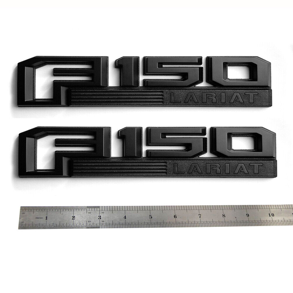 2pack OEM F150 Lariat Emblems Fender Badges 3D for F-150 Lariat Black Genuine