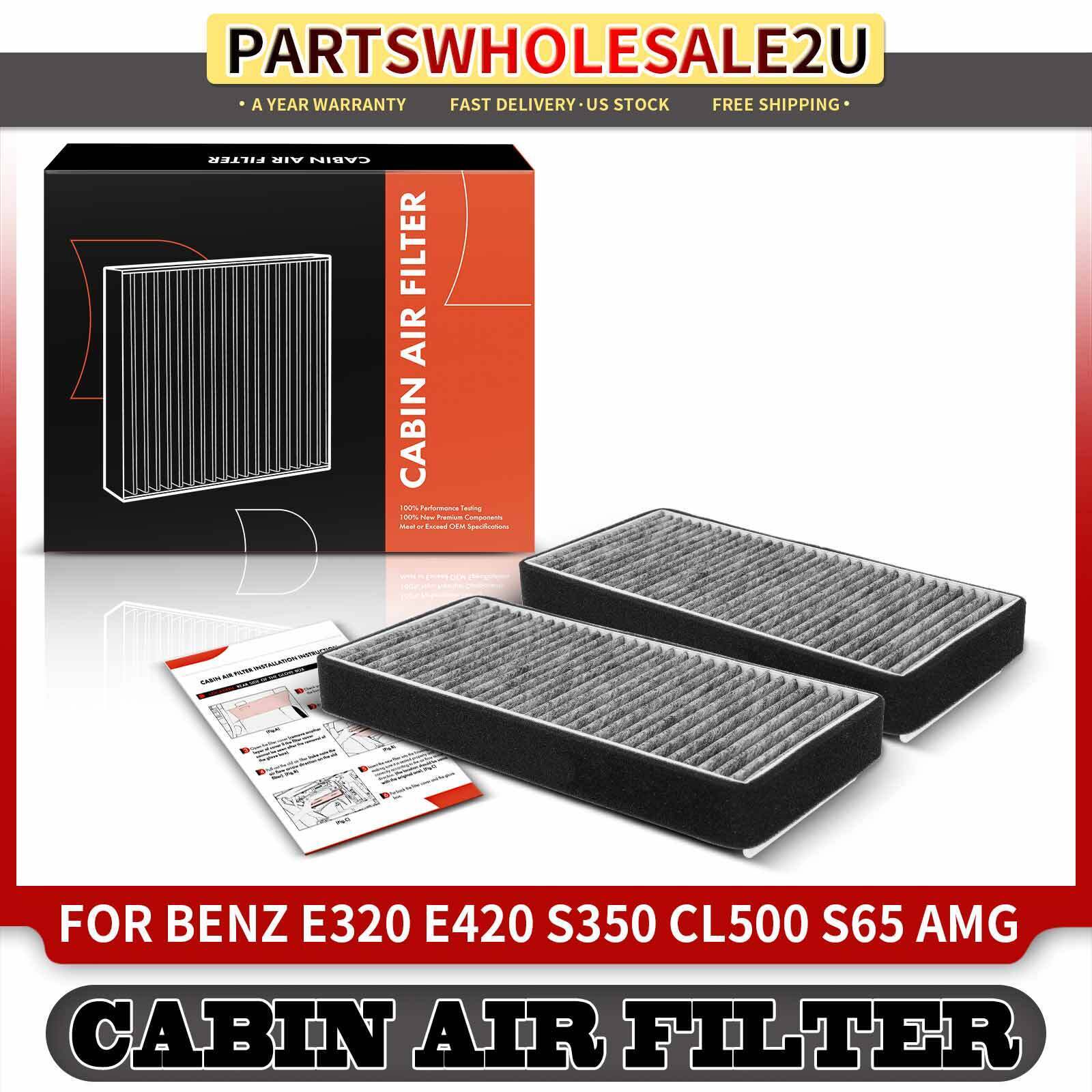 2x Activated Carbon Cabin Air Filter for Mercedes-Benz E300 E320 E420 E430 S350