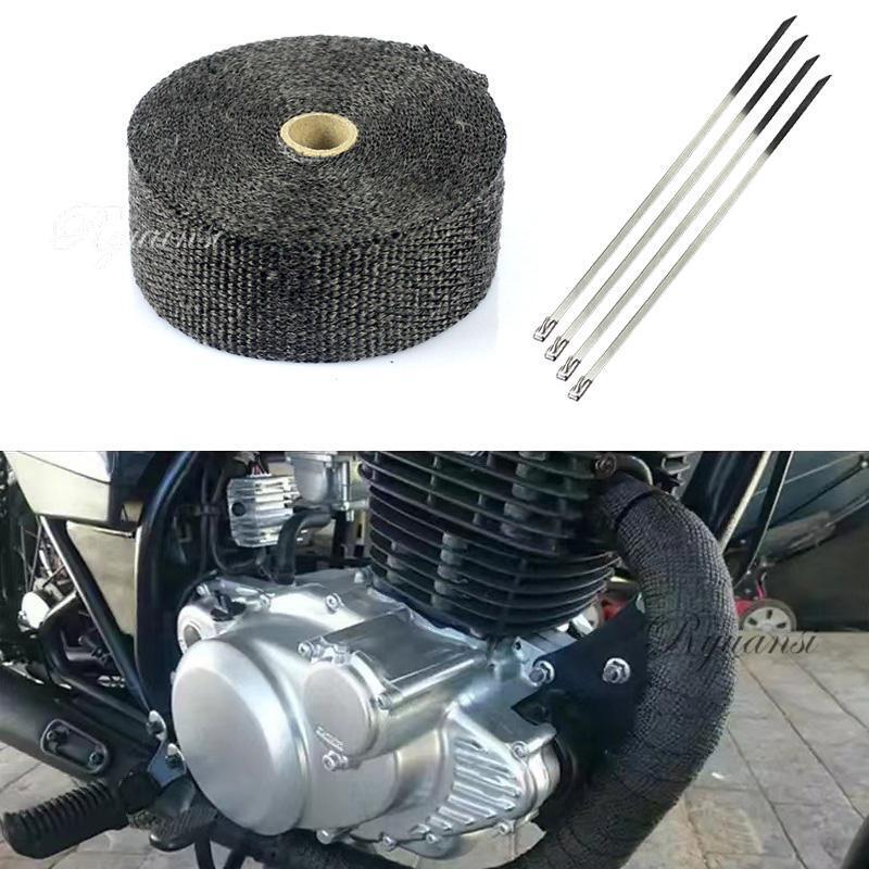 Motorcycle Exhaust Header Pipe Heat Wrap Tape Thermal Protection Car Racer ATV