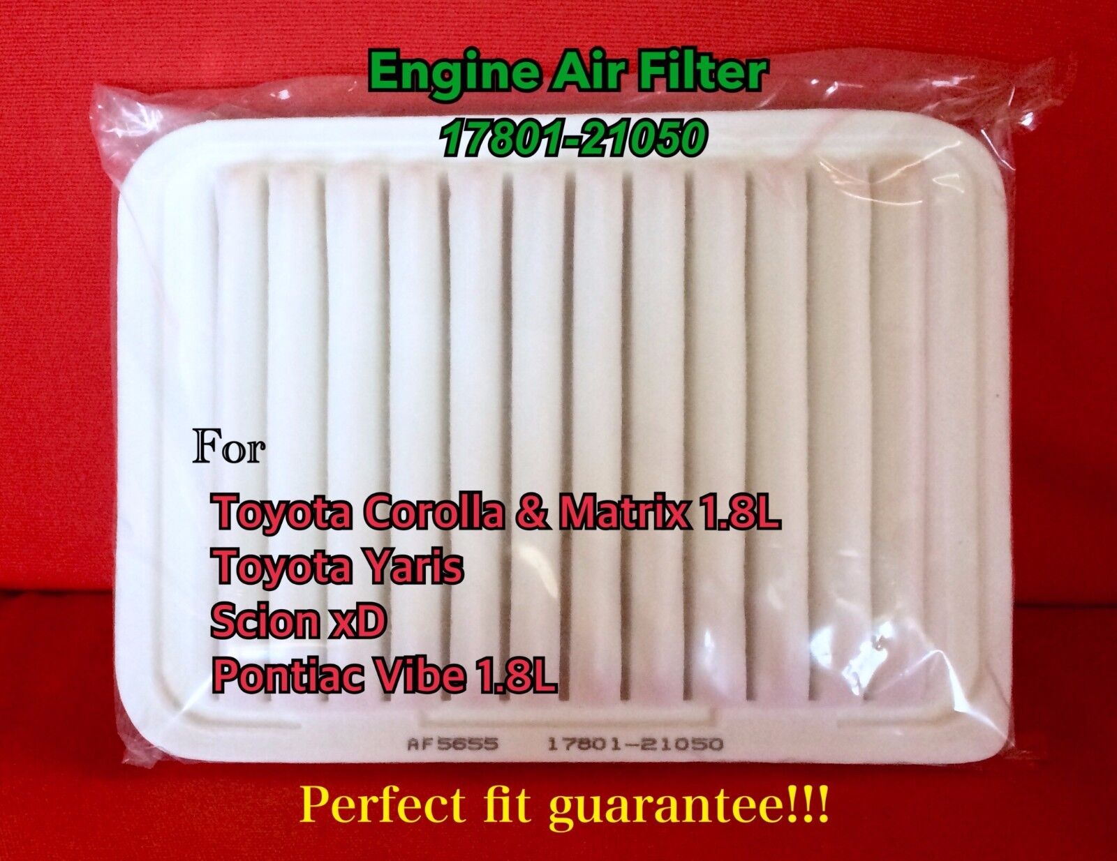 AF5655 Engine Air Filter for Toyota Corolla Matrix Yaris Pontiac Vibe & Scion xD