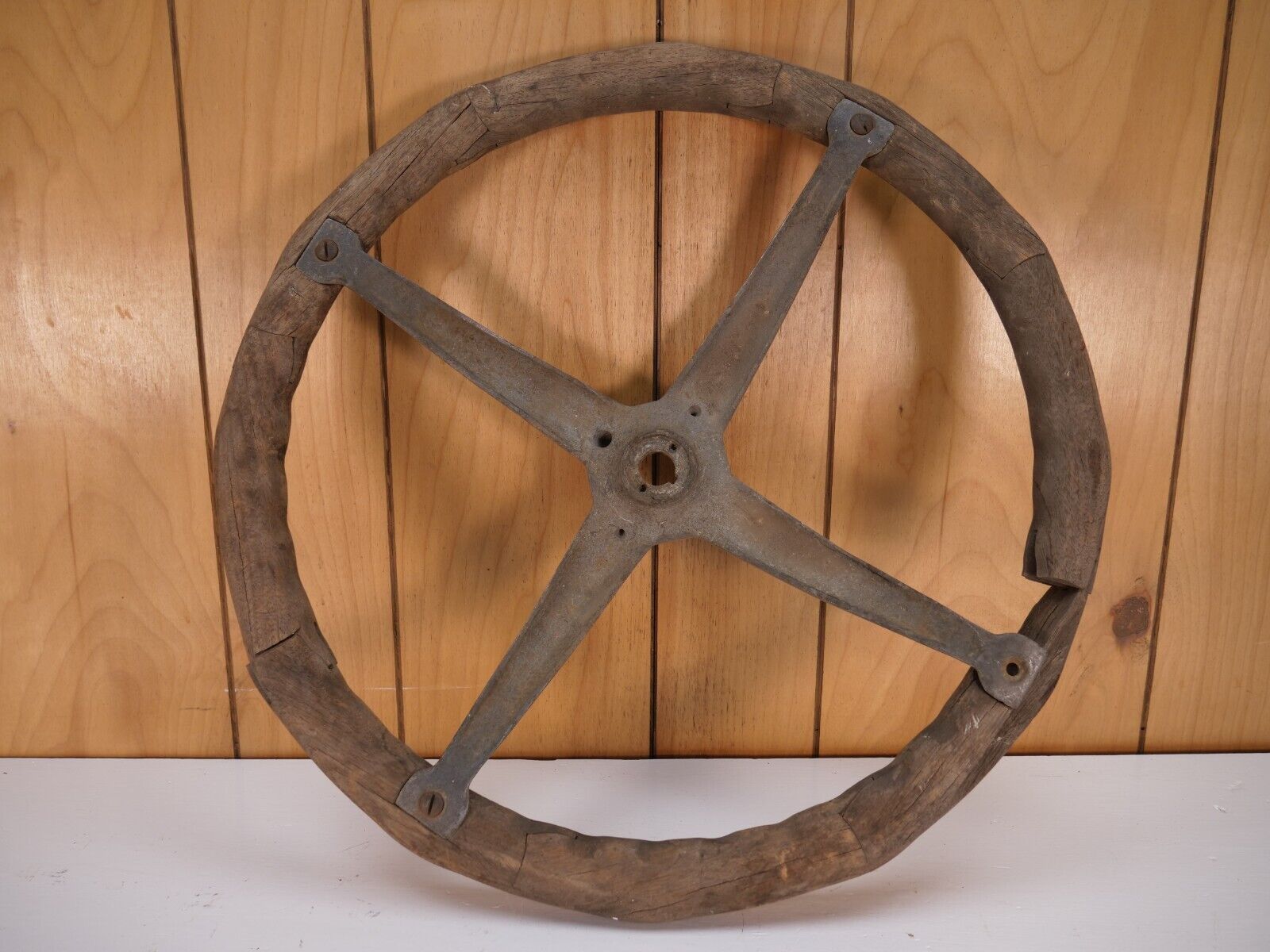 Antique Steering Wheel 17” 4 Spoke Ford Model T ?