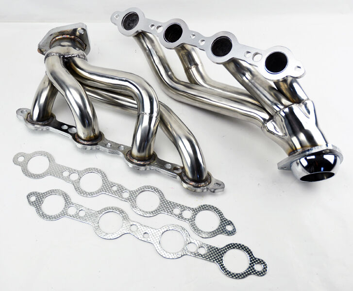 Chevy GMC 07-14 4.8L 5.3L 6.0L Shorty Stainless Steel Exhaust Headers w/ Gaskets