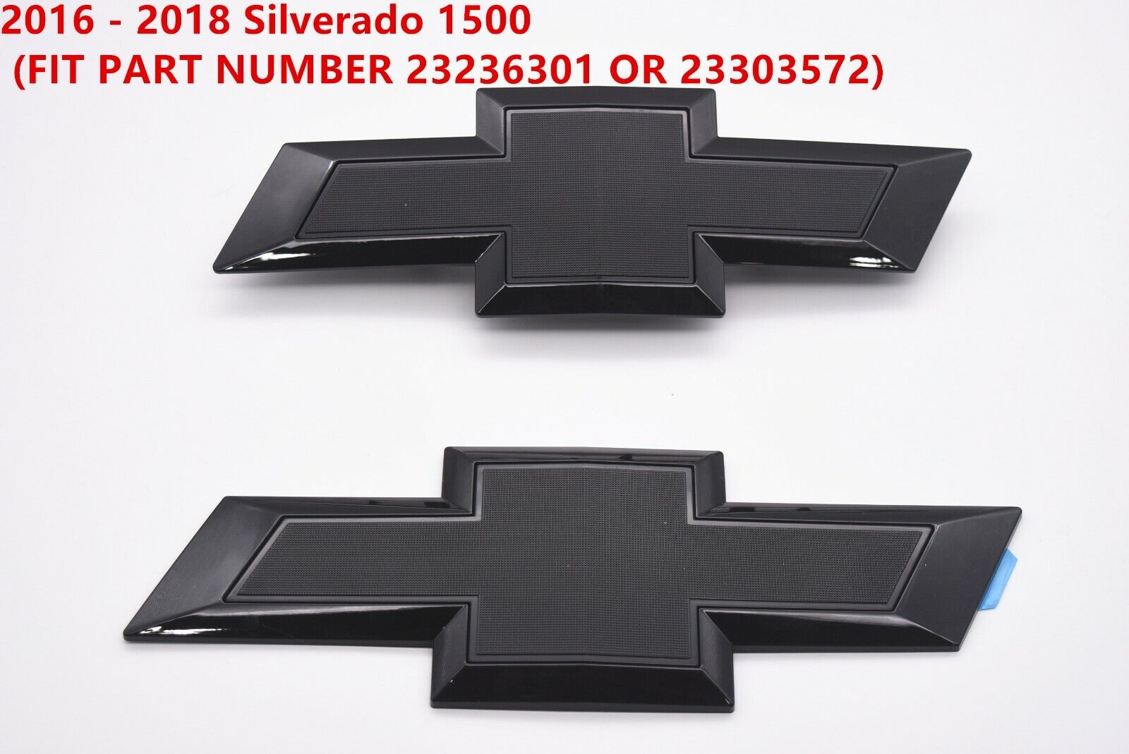  Custom Black Front & Tailgate Bowtie Emblem For 2016 - 2018 Silverado 1500