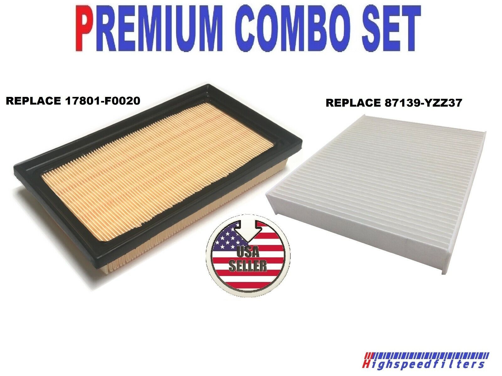COMBO ENGINE Air Filter & CABIN Air Filter for 2021 - 2023 TOYOTA SIENNA HYBRID