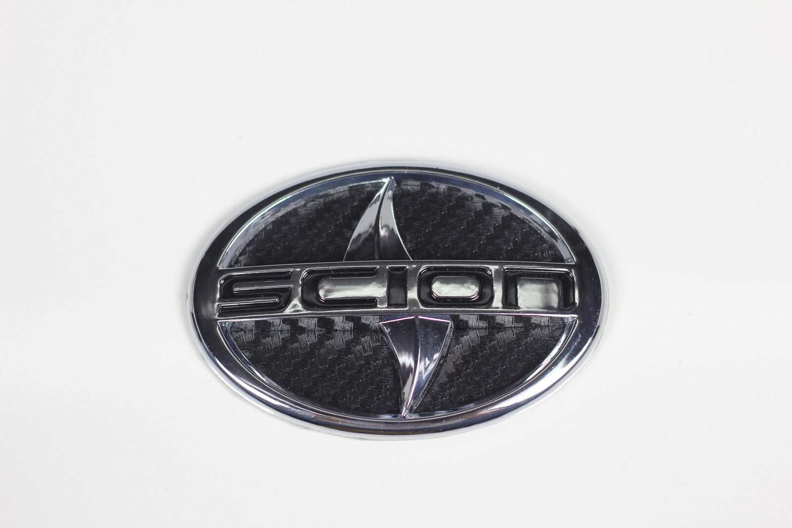 Scion Emblem Big Black Carbon Fiber style tC xA Front letter Badge sticker
