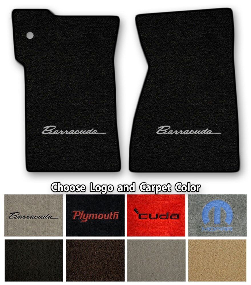 Plymouth Barracuda Velourtex Carpet Floor Mats- Choice of Carpet Color & Logo