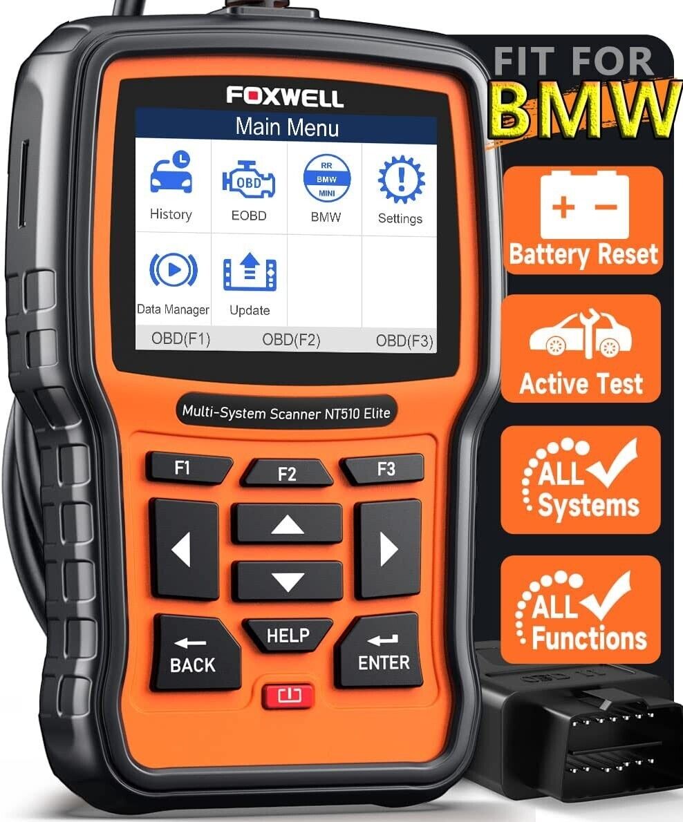 Foxwell NT510 Elite OBD2 Scanner Bi-directional Scan Tool All System Fit For BMW