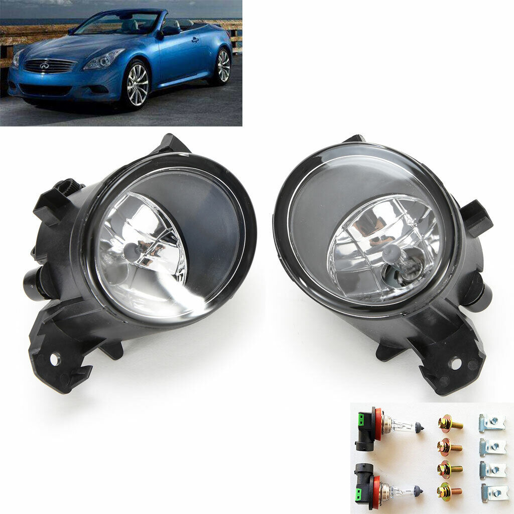 For 2011 Infiniti G37 Coupe Convertible Clear Fog Driving Light Kit with Bulbs