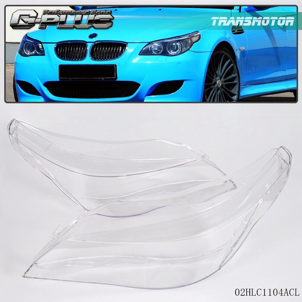 Fit For BMW E60 E61 5 Series 525i 530i Left + Right Headlight Replacement Lens 
