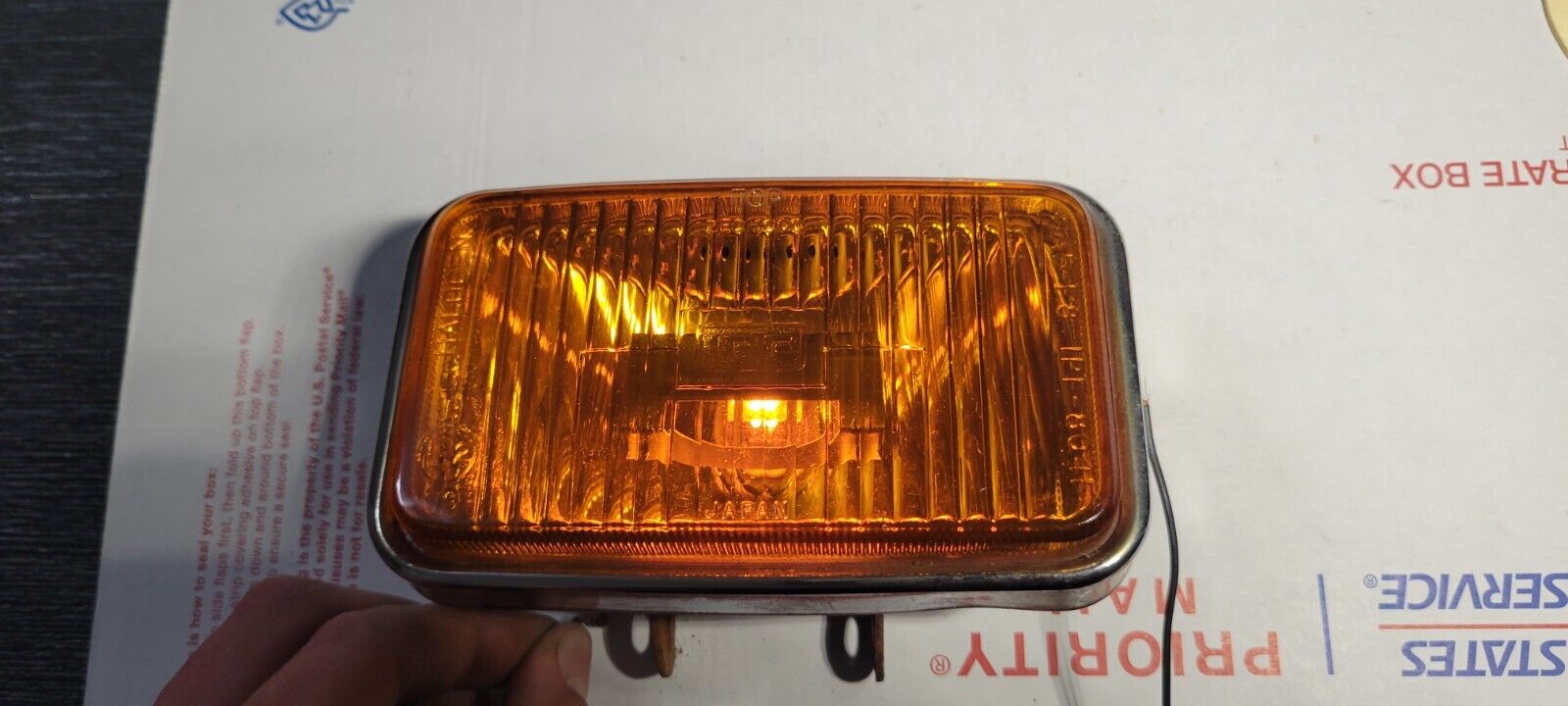 Vintage IPF #804 Truck Chopper Fog Light Lamp Lens Orange Amber Chrome Harley