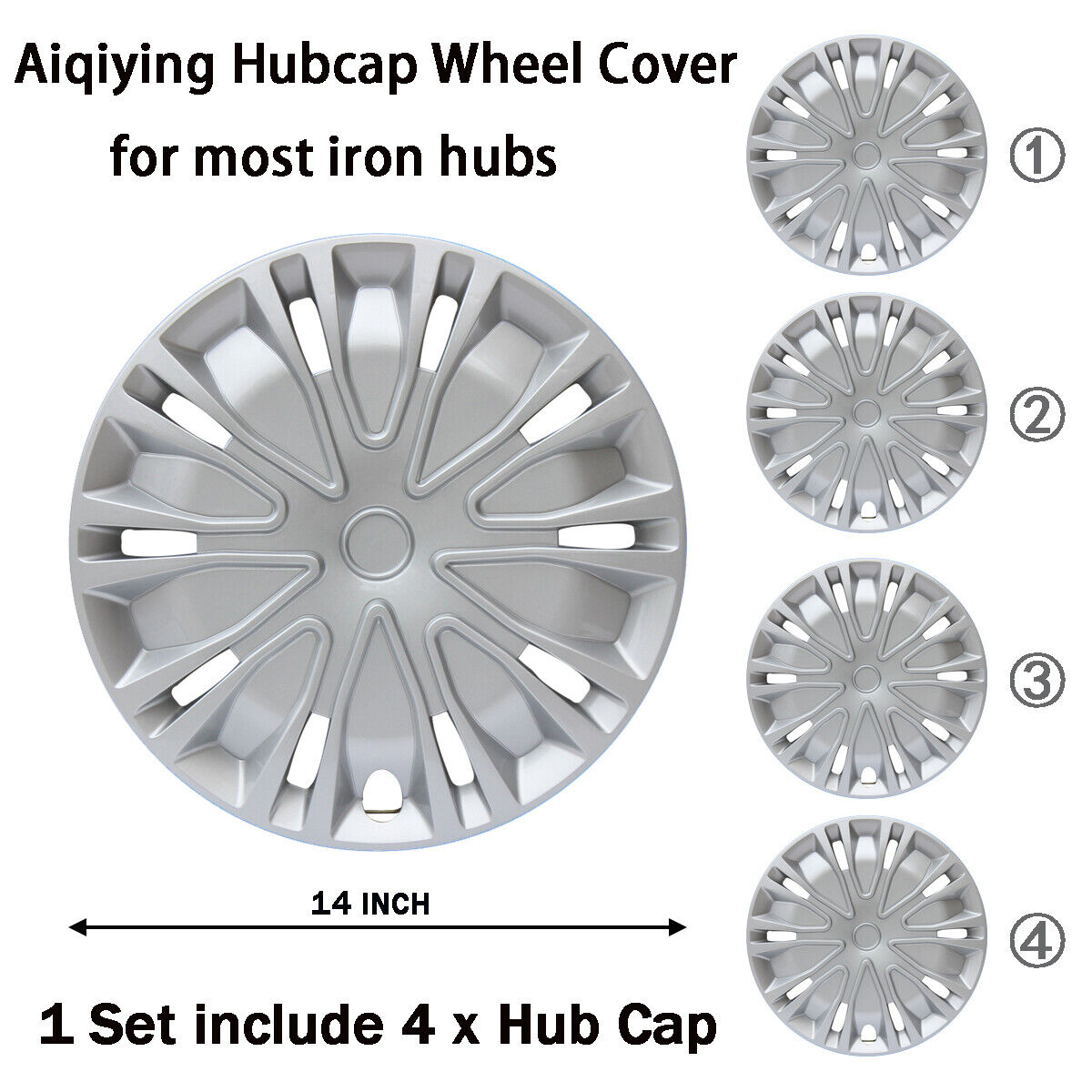 4PC Hubcaps Wheel Covers fit R14 Rim,14