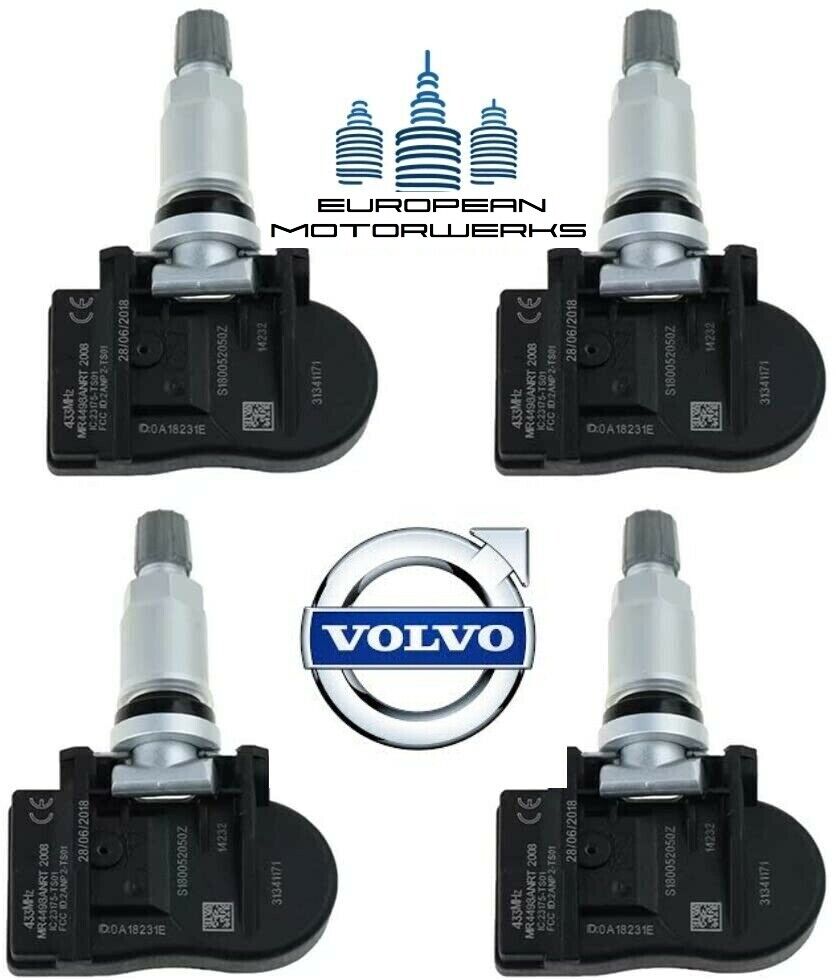 SET OF 4 GENUINE OEM 08-17 VOLVO S60 XC60 XC70 TPMS Tire Pressure Sensors Kit