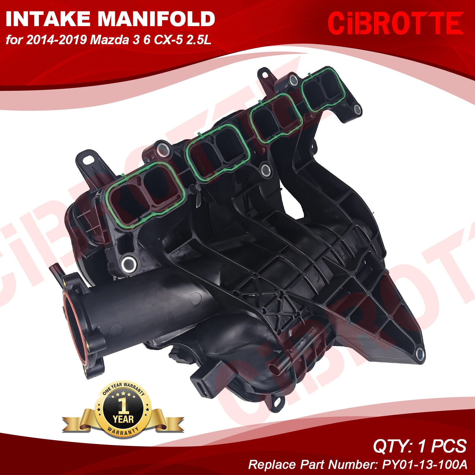 ⭐Engine Intake Manifold w/ Seal for 2014-2019 Mazda 3 6 CX-5 2.5L PY01-13-100A⭐