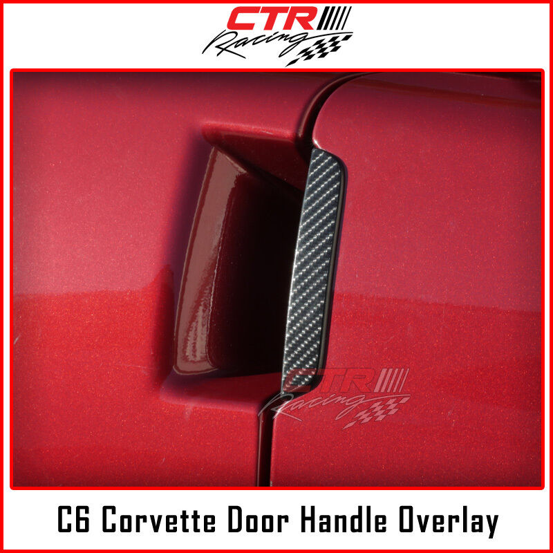C6 Corvette Door Handles Overlay Decal Black Carbon Fiber 2005-2013 